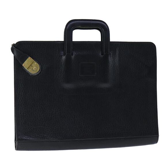 Burberry Business Bag Leather Black Gold - Picture 1 of 16